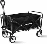Klappbarer zusammenklappbarer Bollerwagen, Strandkarren mit großer Kapazität, Stabiler klappbarer Bollerwagen tragbar, zusammenklappbarer Wagen für Sport, Einkauf, Camping
