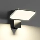 brightower Außenlampe, LED Wandleuchte Aussen, Wasserdicht IP65 aussenlampe wand, Wandleuchte Innen/Außen mit Schwenkbar LED Panel, Warmweiß 3000K Außenwandleuchte für Garten Terrasse,dunkelgrau