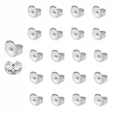 Edelstahl Ohrstecker Verschluss - Ohrring Verschluss Silber, Schmetterling Ohrringverschlüsse aus 304 Edelstahl - Ersatz Verschlüsse für Ohrstecker, sicherer Halt - 50 Stück/25 Paar Schmuckherstellung