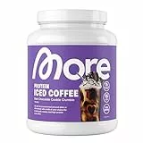 MORE Protein Iced Coffee, 500g, Dark Chocolate Cookie Crumble, Eiskaffee mit wertvollen Proteinen, wenig Zucker und Fett - made in Germany