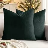 MIULEE 2er Set Samt Weihnachten Kissenbezug Kissenhülle Dekokissen Weihnachten Kissenbezüge Sofakissen Samtkissen Dekorative Couchkissen Bezug für Sofa Wohnzimmer Schlafzimmer 26x26 Inch 65x65 cm