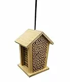 Dehner Natura Premium Insektenhotel Louisiana, Insektenhaus / Nistkasten für Bienen/Schmetterlinge/Käfer, ca. 19 x 15 x 12 cm, Kiefernholz, natur