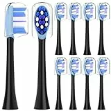 10 Stück Kompatibel mit Oclean Elektrische Zahnbürste Schallzahnbürste Ersatz Zahnbürste Köpfe, für Oclean Elektrischen Zahnbürsten, Mit Staubabdeckung (Schwarz, M)