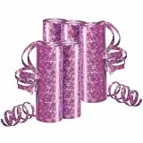 Luftschlangen Metallic Rosa, Party Deko - 5 Rollen mit 18 Glitzernden Luftschlangen für Geburtstag -5STK-