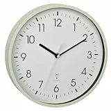 TFA Dostmann Analoge Funk-Wanduhr, 60.3550.04, Höchste Genauigkeit, modern, analog, Glasabdeckung, für Büro, zu Hause, Geschenk, 245 x 245 x 42 mm, Mint