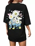 Svanco Oversize Shirt Damen Sport T-Shirt Oversized Lässige Oversized Shirts Teenager Mädchen Gym Oberteil Baggy Summer Top