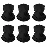 Finvizo Multifunktionstuch Schlauchschal Halstuch: 6 Stück Elastisch Loop Schal Bandana Winddicht Mundschutz Sturmhaube Gesichtsmaske für Herren Damen, Schwarz