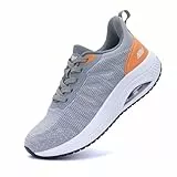 WNA Step Up Damen-Wanderschuhe, Sneaker mit Fußgewölbeunterstützung, orthopädische Schuhe für Damen, Größe 37-42, Grauorange, 38.5 EU
