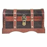 Brynnberg Schatztruhe „Kroko 30x17x16cm“ – Große Schatzkiste, Schwarz Krokodilleder Imitat Muster Holz Mit Deckel, Schloss Und Schlüssel, Piratenkiste Verschließbar, Aufbewahrungsbox