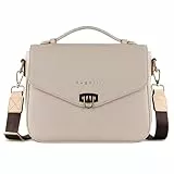 bugatti Ella Classic Bag für Damen, Umhängetasche aus Kunstleder, Henkeltasche, beige