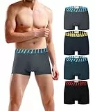 Trendy Boy Herren-Boxershorts Uomo Unterwäsche mit Premium-Baumwolle Large Y Front – 4er-Pack Mehrfarbiges italienisches Design Ultra Soft (1960, 3XL)