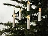 Lichterkette Kerzen Weihnachtsbaum, 30 LED Weihnachtsbaum Lichterkette,Kerzen Lichterketten mit Clip, 30 Lichter, Beleuchtete Länge 12.5M, Christbaumkerzen Warmweiß für Innen Außen Weihnachtsdeko