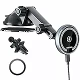 MAGJIEYX für MagSafe Autohalterung Ladegerät,15W Handyhalterung Auto mit Ladefunktion Kabelloses KfZ Halter für iPhone 16/15/14/13/12 Serie, 3 in 1 Lüftung/Dashboard/Windschutzscheibe Handy-Halter