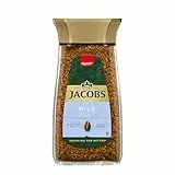 Jacobs Mild löslicher Bohnenkaffee, Instant Kaffee, 200 g im Glas, für 112 Getränke