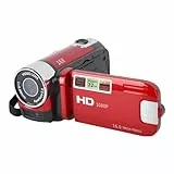 Yosoo Health Gear Handheld-Videokamera-Camcorder, 1080P 4K 48MP DV-Kamera 16x Digitale Vlogging-Videokamera 2,7-Zoll-TFT-LCD-drehbarer Bildschirm (Rot)