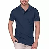 HRM Heavy Stretch Polo Herren, Navy, Gr. L | Premium Poloshirt aus 95% Baumwolle & 5% Elasthan | Basic Polohemd bis 40°C Waschbar | Hochwertige & Nachhaltige Kleidung | Workwear