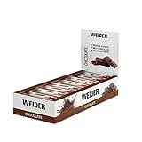 WEIDER Fitness Proteinriegel, leckere Eiweißriegel mit Schokolade, kleiner Protein Snack für Zwischendurch, praktischer Energieriegel für unterwegs, Box mit 24 x 35 g