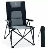 TIMBER RIDGE Campingstuhl Faltbar 260 KG Belastbar 4 Positionen verstellbar Klappstuhl Gepolstert Hohe Lehne mit Tragetasche Camping Stuhl Gartenstuhl für Garten Balkon Wohnmobil Picknick
