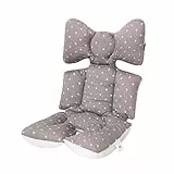 Universale Sitzauflage Sitzeinlage Babyschale Sportsitz Sitzpolster Baumwolle Atmungsaktiv für kinderwagen Buggy (Graues Kreuz)