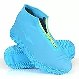 JUDA Wasserdicht Schuhüberzieher, Wiederverwendbare Rutschfeste Überschuhe, Für Regen, Schneetag, Wüstenstrand, Schlammige Straßen (M (34-38), Blau)