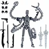 Generisch T13 Action Figure Bewegliche Actionfigur Mit Mehreren Austauschbaren Händen Zubehör Und Flexibler Schwanz,Kreative Dekompression Tischschmuck Grau One Size