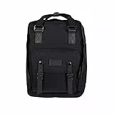 Doughnut MACAROON Rucksack Unisex 16L mit Laptopfach I Studenten-Rucksack funktionell & handgefertigt I ideal als Reise-Rucksack oder leichter City-Rucksack I Daypack (Schwarz (Black))