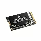 Corsair MP600 Micro 2TB M.2 NVMe PCIe x4 Gen4 SSD – M.2 2242 – Bis zu 7.000MB/Sek. Sequentielles Lesen – Hohe Dichte 3D TLC NAND – Kompatibel mit Lenovo Legion Go und Dünne Notebooks – Schwarz