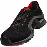Uvex Unisex Scarpa Bassa 1 x-Tended Support S1 SRC W11 niedriger Schuh, Nero, Rosso, 44 EU
