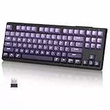 MAMBASNAKE M87 TKL 87 Tasten – Kabellose Gaming-Tastatur mit Dual-Modus, Bluetooth/2,4 GHz, 4000-mAh-Akku, Membrantastatur mit Regenbogen-Hintergrundbeleuchtung Lila