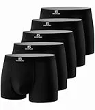GLESTORE Unterhosen Männer Boxershorts Herren Modal Unterwäsche 5er Pack 5schwarz L