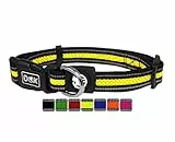 DDOXX Reflektierendes Airmesh Hundehalsband - Stabiles und Verstellbares Welpenhalsband für alle Größen - M (Gelb)