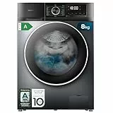 Cecotec Waschmaschine 8 Kg Carga Frontal Bolero Dresscode 8500 Inverter Steel A. 1900 W, 1400 rpm, Motor Inverter Plus, Bajo Consumo, 16 Programas, SteamMax, Delay Start, Stahl