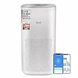 Levoit CORE 600S HEPA Luftreiniger für Raucherzimmer Allergiker,CADR 697m³/h für bis zu 147㎡ Wohnung, PM2,5 Anzeige und Automodus, Luftfilter gegen 99,97 Prozent von Schimmel, App Steuerung, Cremeweiß