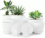 Utopia Home 10er-Pack Blumentopf 18/17/15/13/12 cm Übertopf mit Untertasse Für Küche, Balkon Blumentöpfe mit Untertasse Gartenpflanzen Sukkulenten, für Zimmerpflanzen Weiß.