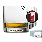Zwiesel Glas Whiskyglas groß Echo (4-er Set), moderner Tumbler für Whisky, spülmaschinenfeste Tritan-Kristallgläser, Made in Germany (Art.-Nr. 123377)