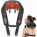 COMFIER Kabelloses Nackenmassagegerät mit Wärme, 4D Kneten Nacken und Schulter Massagegerät, Shiatsu Nacken Rückenmassagegerät Kissen, 2 Heizstufen, Geschenke für Mama Papa