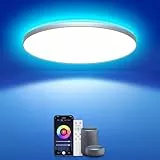 AmazeFun LED Deckenlampe 36W - Deckenlampe Dimmbar & RGBIC Nachtlicht - Smart Deckenleuchte mit Fernbedienung - Alexa/Google kompatibel, 3400lm, für Wohnzimmer, Schlafzimmer, Küche (36W-30CM)