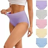 INNERSY Taillenslip Damen Baumwolle High Waist Unterhosen Frauen Slips Mehrpack Pantys 5er Pack (L, Früher Sommer)