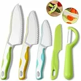 Goodchef Montessori Kindermesser Set 5-teiliges Set, Kindermesser ab 2 Jahren, BPA-frei & sicheres Lernmesser,Montessori Schneidewerkzeug,kinder kochset,Geschenk für Kinder.