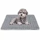 BVAGSS Flauschiges Orthopädisches Hundebett, Waschbar Hundematte, rutschfeste Unterseite, Plüsch Hundekissen Weiche und Warme Hundematte für klein mittel große Hunde XH082 (60x45cm,Grau)