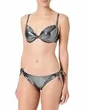 EMPORIO ARMANI Damen Push Up Bikini Set, Schwarze Mikrofolien-Punkte, XS