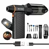 K&F CONCEPT 2 in 1 Magnetischer Elektrische Staubgebläse & Staubsauger 300000RPM Air Duster 2 LED-Leuchten 3 Gänge Wiederaufladbarer Bürstenloser Motor für PC, Tastatur, Auto, Zuhause, Außen