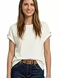 Street One T-Shirt mit Rundhals und Knopfdetails Off White 38