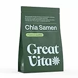 GreatVita Chia Samen 1kg – Naturbelassen, reich an Omega-3 & Ballaststoffen | Ideal für Smoothies, Joghurt, Salate, Backen, Chia-Pudding & Brei