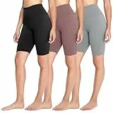 FOTOCITI 3er Pack Radlerhose Damen High Waist Kurze Sporthose Elastisch Shorts Sommer Leggings Hosen für Sport Yoga Gym(05#Schwarz+Rosa+Hellgrau, L-XL)