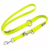 DDOXX Nylon Hundeleine - 2m, 3fach verstellbare Hundeleine für alle Hundegrößen - M (Gelb)