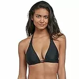 Volcom Damen Junior's Simply Solid Halter Bikini Top Bikinioberteil, schwarz, Small