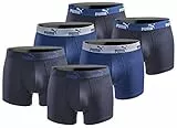 PUMA Boxershort 6er Pack Herren Basic Black Limited Edition - New True Blue - Gr. L