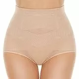 SIMIYA Damen Shapewear Unterhose Bauchweg Miederhose hoher Taille Unterwäsche Bauchkontrolle Miederpant weicher und bequemer Body Shaper für Frauen (Beige, M)