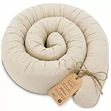 Totsy Baby Seitenschläferkissen Bettschlange Body Pillow 200 cm Baumwolle - Kopfkissen lang Bettrolle Schlafkissen Nackenrolle Kissen Oeko-Tex Hellbeige